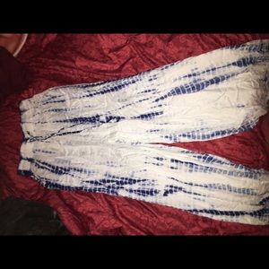Flowy blue and white pants